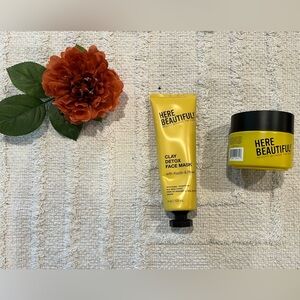 HERE BEAUTIFUL- Clay Detox Face Mask 4oz & Ultra Moisturizing Facial Gel 4oz
